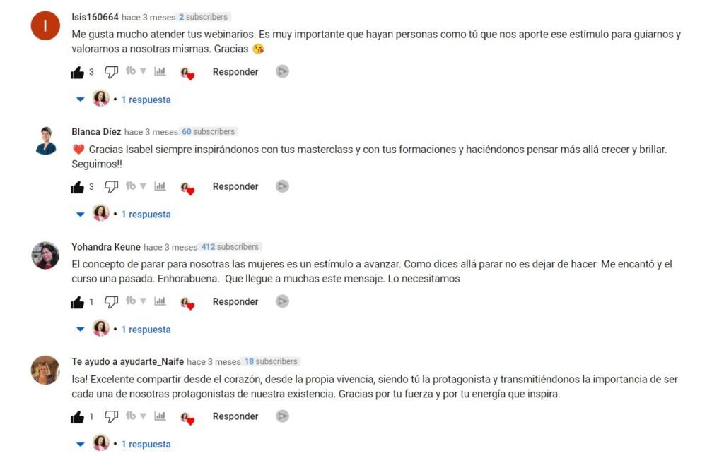 Testimonio sobre Isabel Maria Coach